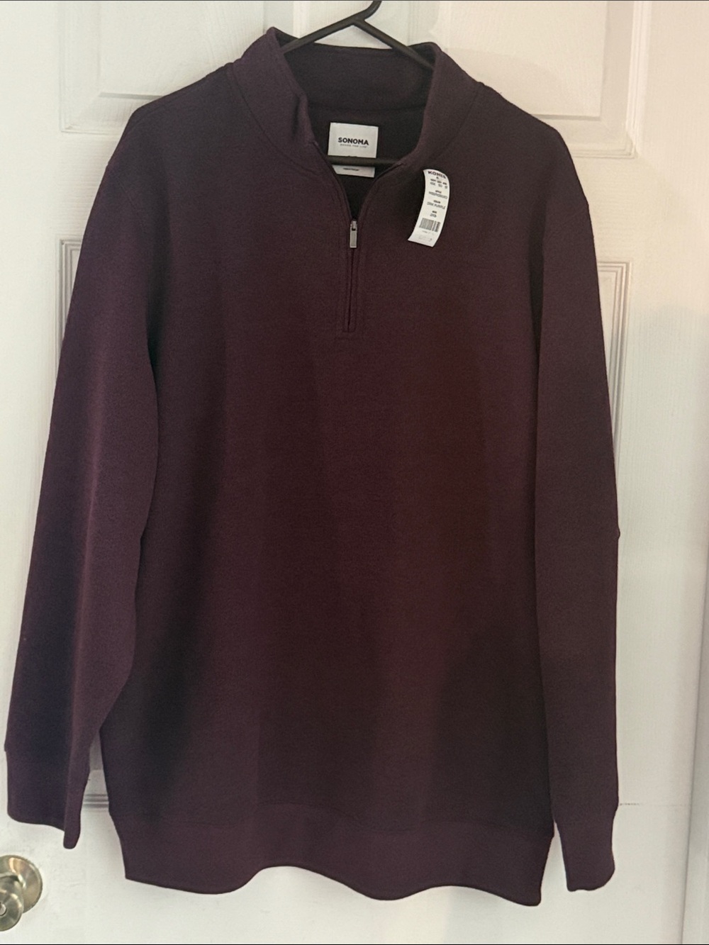 Sonoma Men's Quarter-Zip Sweatshirt Deep Burgundy